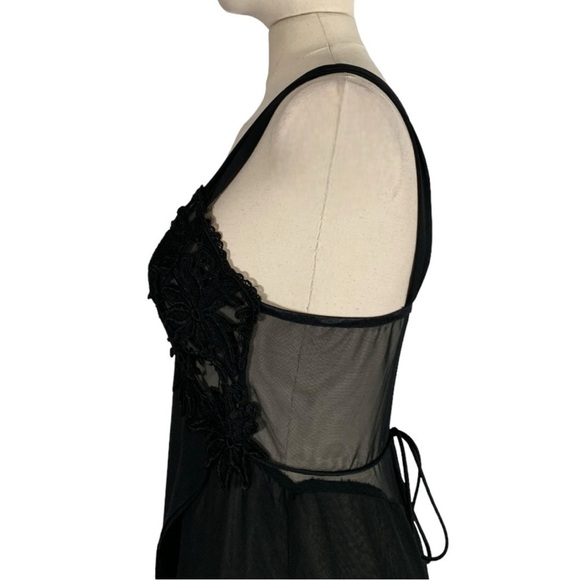 Vintage Sleeveless Lace Embroidered Lace Midi Chemise Slip Dress Size Medium - Picture 9 of 10